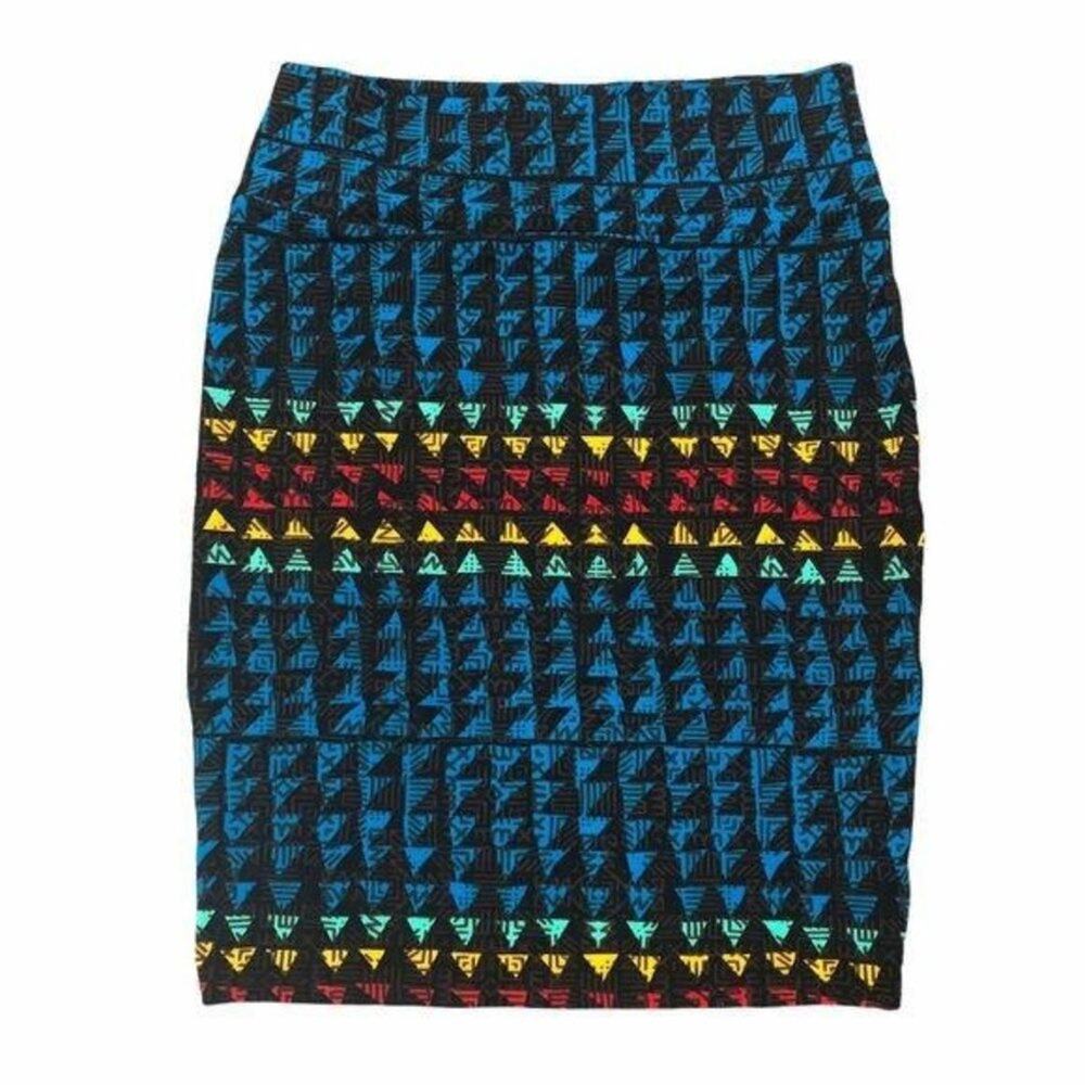 LuLaRoe Cassie Pencil Skirt BLUE geometric print